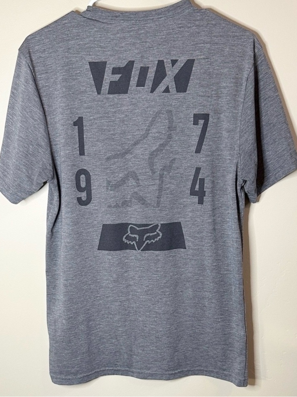 Fox Racing Men’s Medium Gray 1994 Graphic Logo T-Shirt Motocross Tee